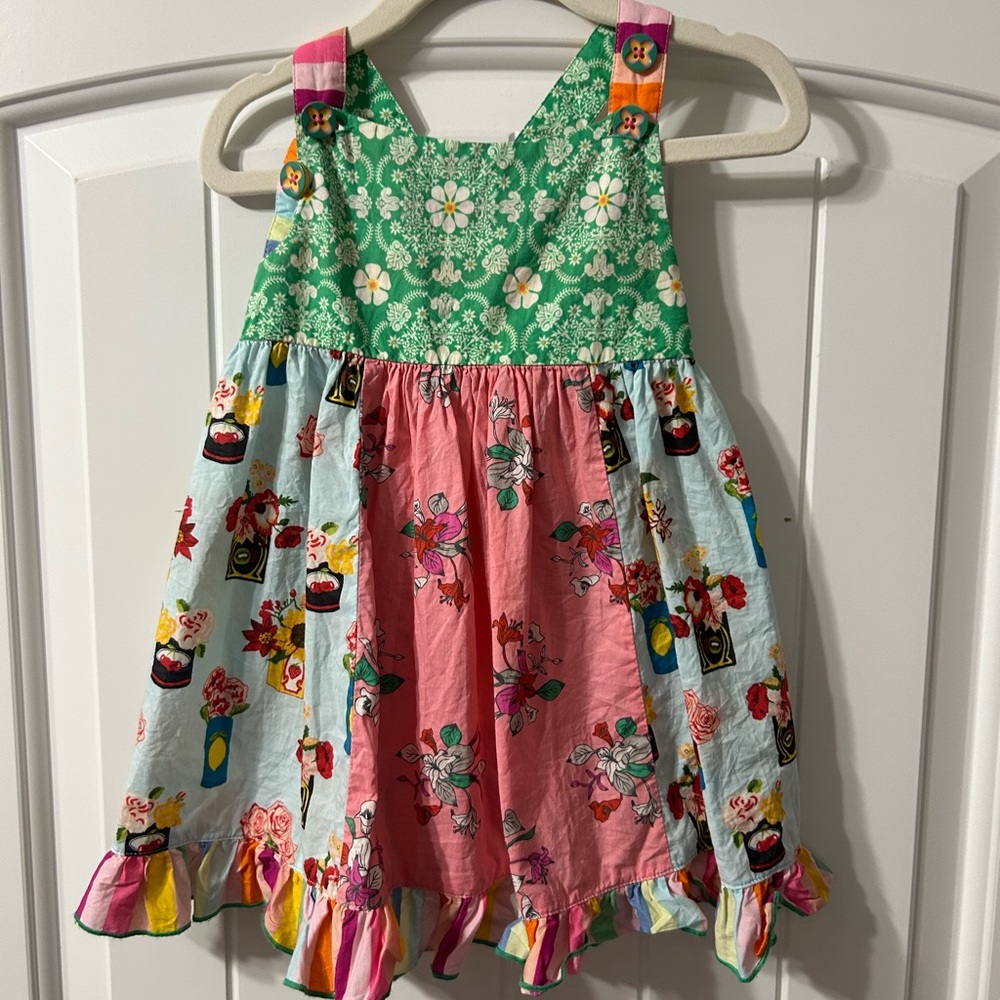 Matilda Jane Green and Pink Floral Kids Dress